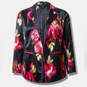 Torrid Satin Relaxed Blazer in Blair Floral